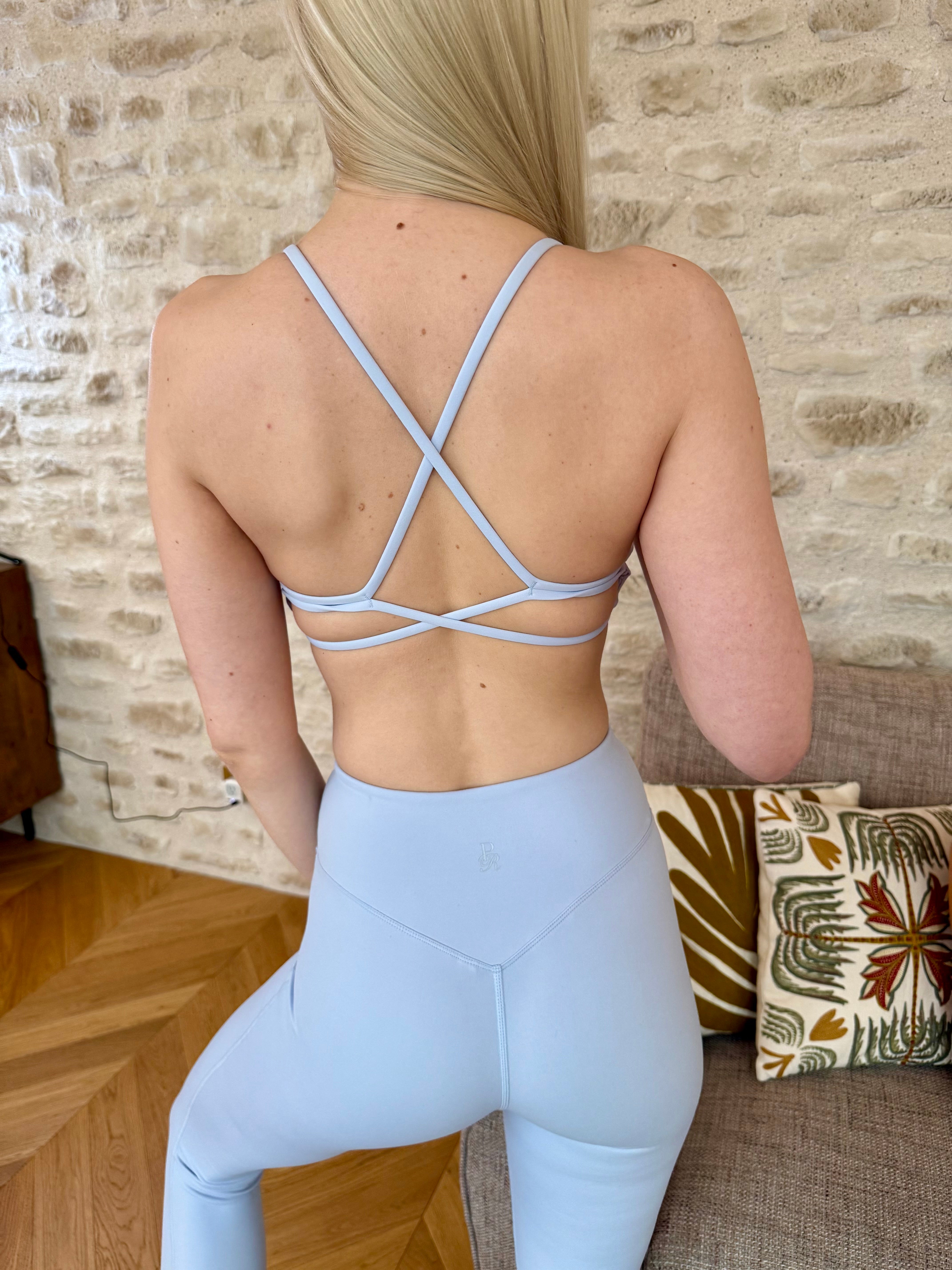 AZORE LEGGING in blue and dusty pink