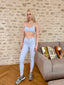 AZORE LEGGING  in blue and dusty pink